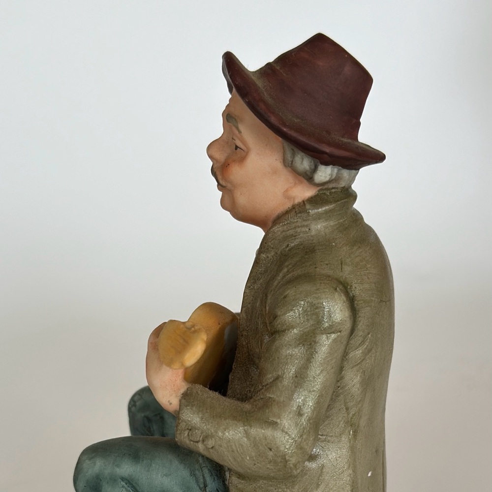 Vintage Man with Guitar Figurine 5.5” made in Korea 1973 Home Decor Shelf Decor